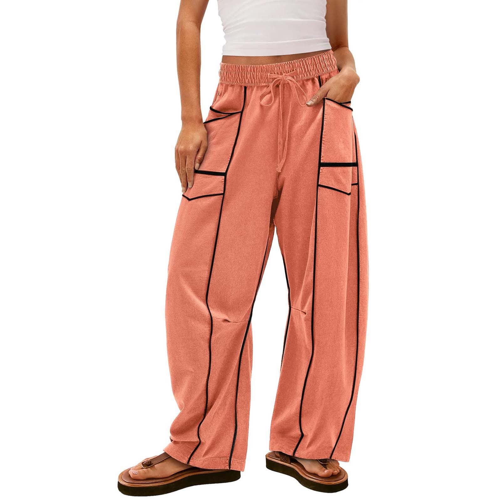 Y2K Black Striped Wide-leg Pants With Pockets Fashion Loose Drawstring Trousers Sports Sweatpants Women's Clothing view 13