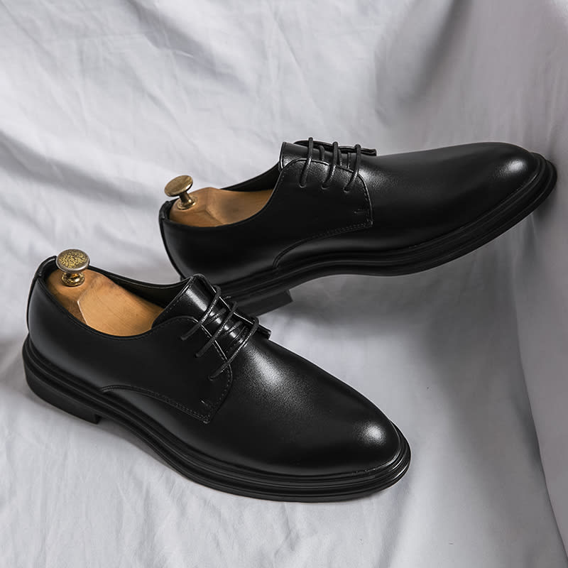 Glossy Pointed Business Leather Shoes Men's British Fashion view 4