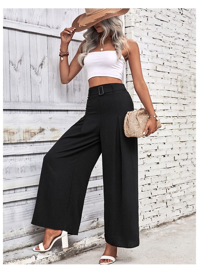 Foreign Trade High Waist Wide Leg Casual Trousers view 3
