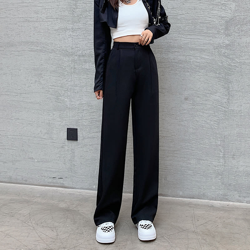 Spring Popular Narrow Wide-leg Women's Small High Waist Drape Straight Loose Casual Pants view 5