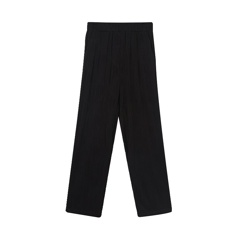 Men's Trendy Loose Pleated Embossed Texture Casual Pants view 12