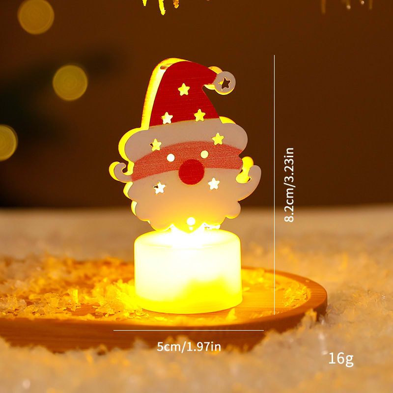 LED Electronic Candle Lights Christmas Trees Santa Claus Snowmen Creative Candles Small Night Lights Home Decorative Ornaments view 10