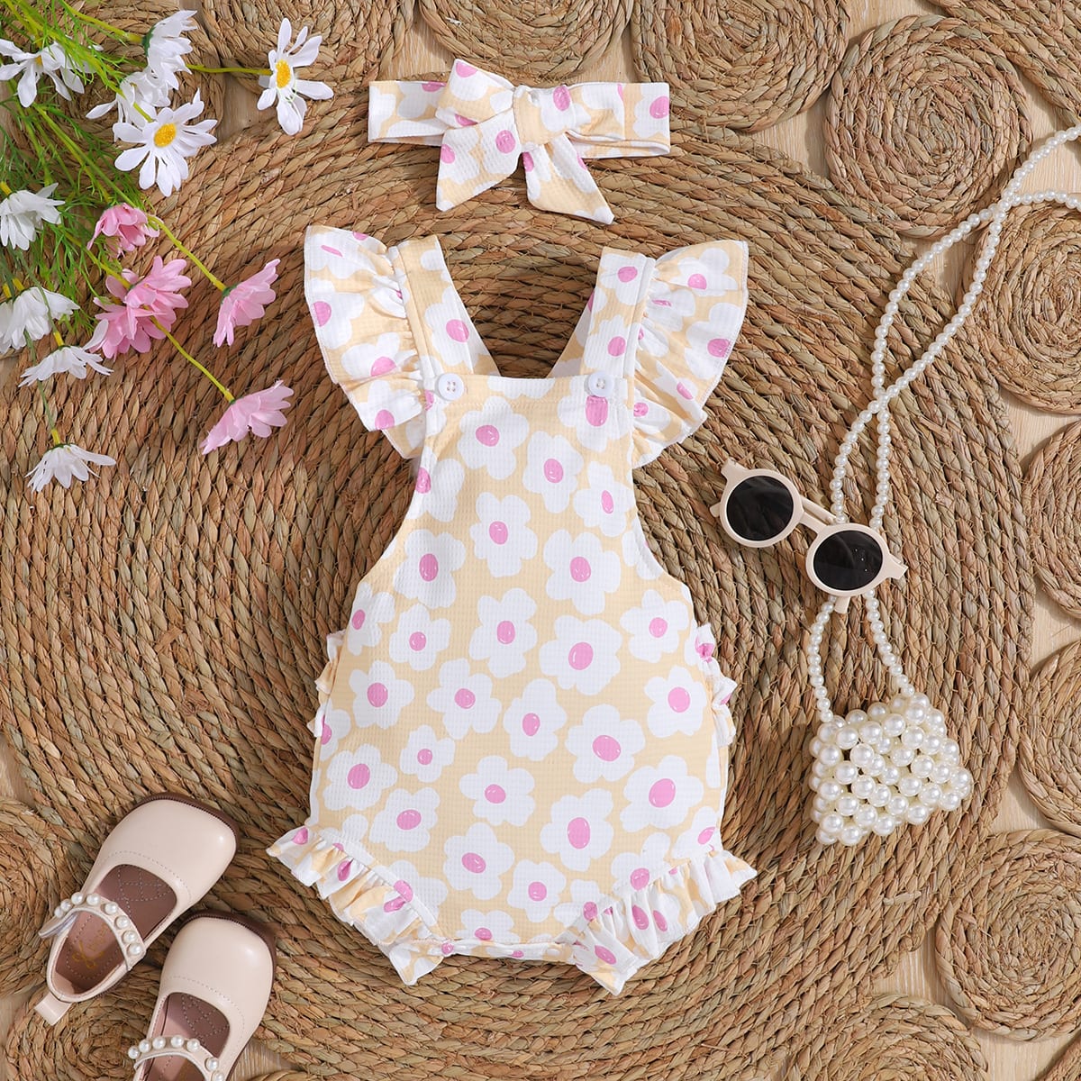 Short Sleeve Casual Rompers Jumpsuit Girls With Headdress view 12