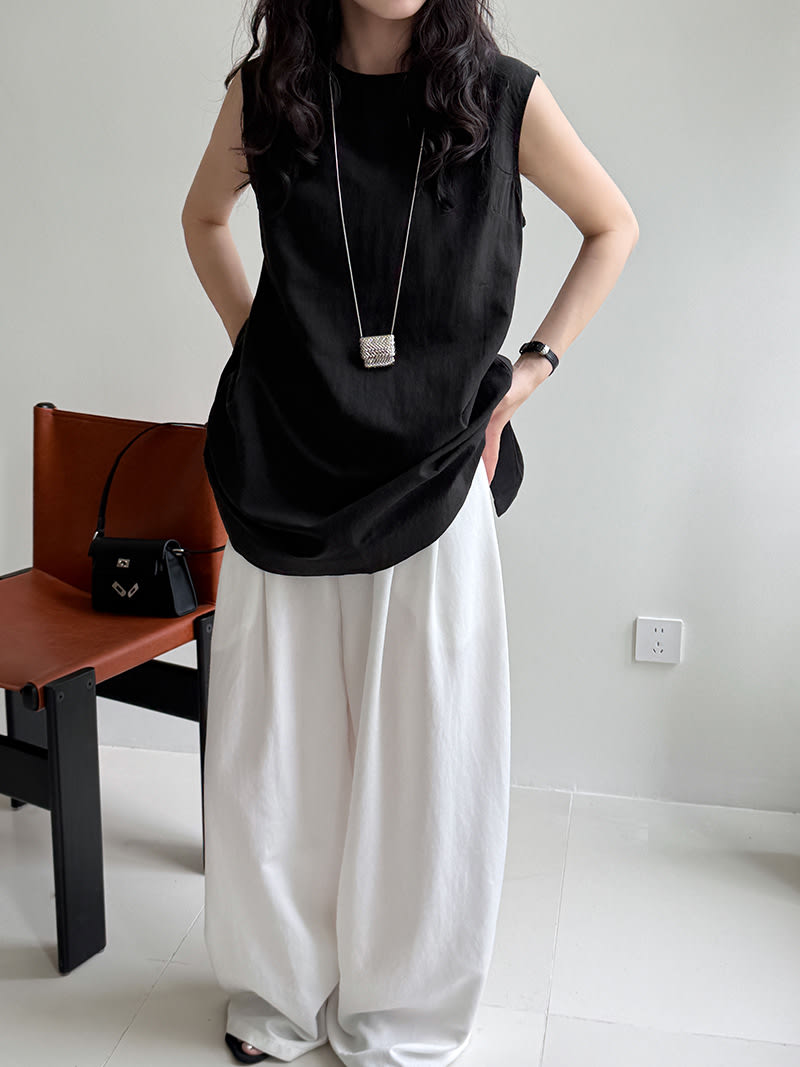 Simple Comfortable Yamamoto High Waist Wide Leg Trousers view 2