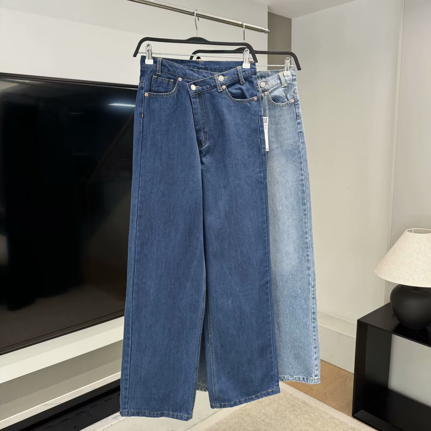 Autumn New Hair Fashion Personality Double Breasted Wide Leg Pants view 3
