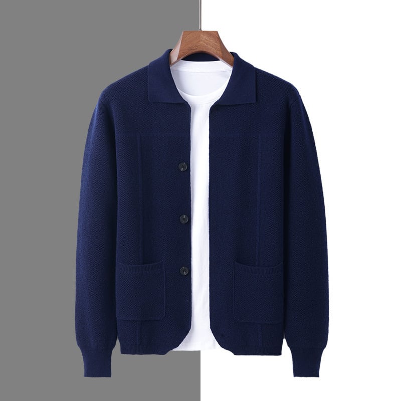 Sweater Men's Lapel Cardigan Pocket view 7
