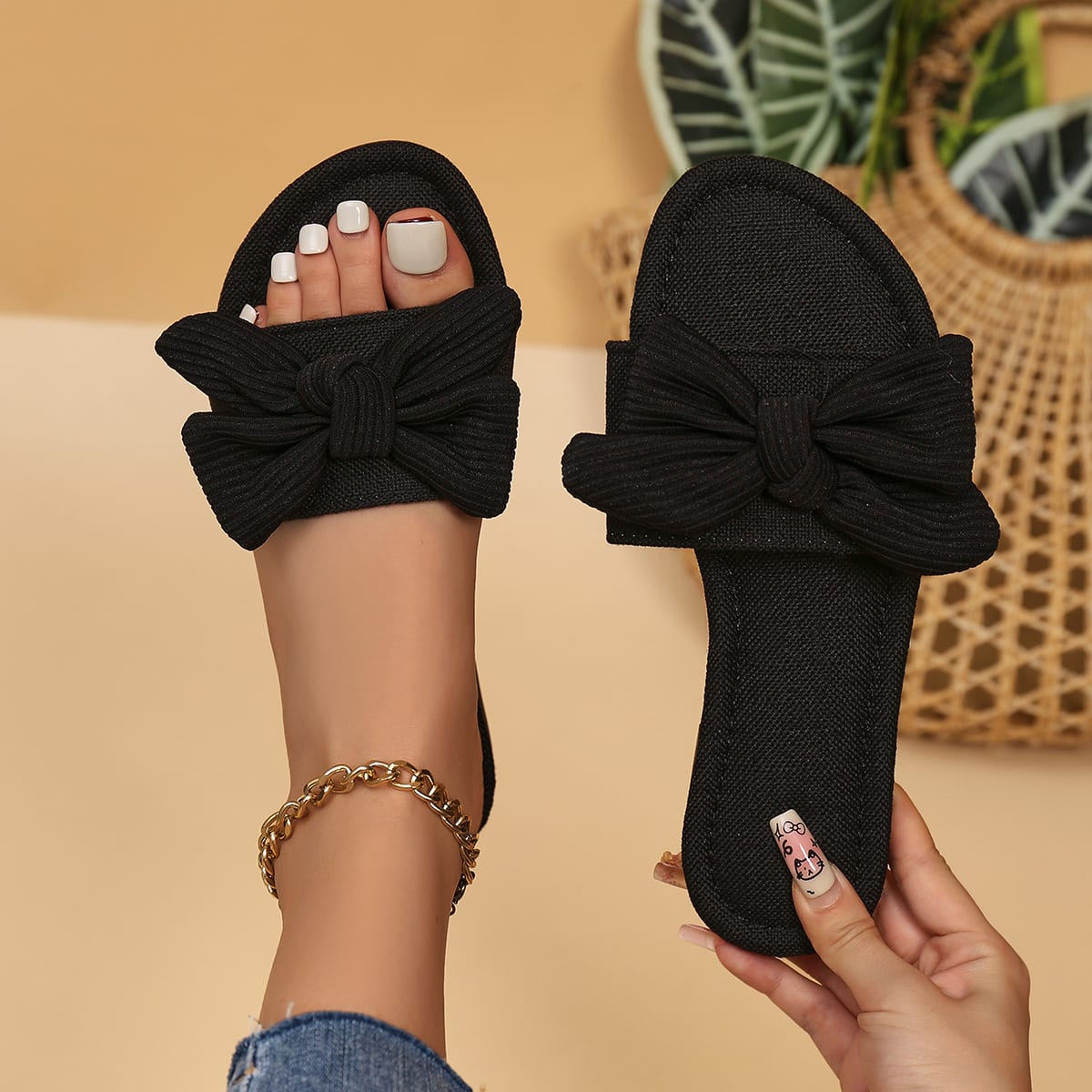 Soft Bottom Outdoor Women's Sandals With Bowknot view 3