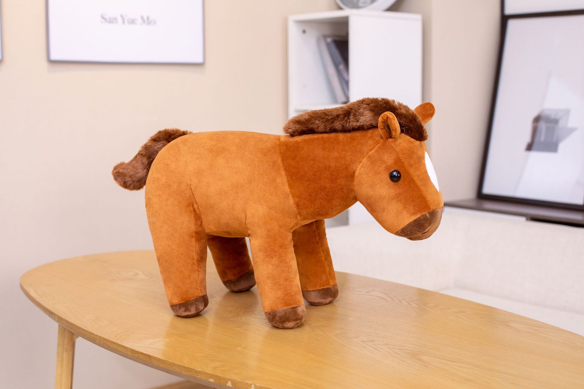 Sitting Horse Hair Plush Toy Creative Doll Pillow view 5