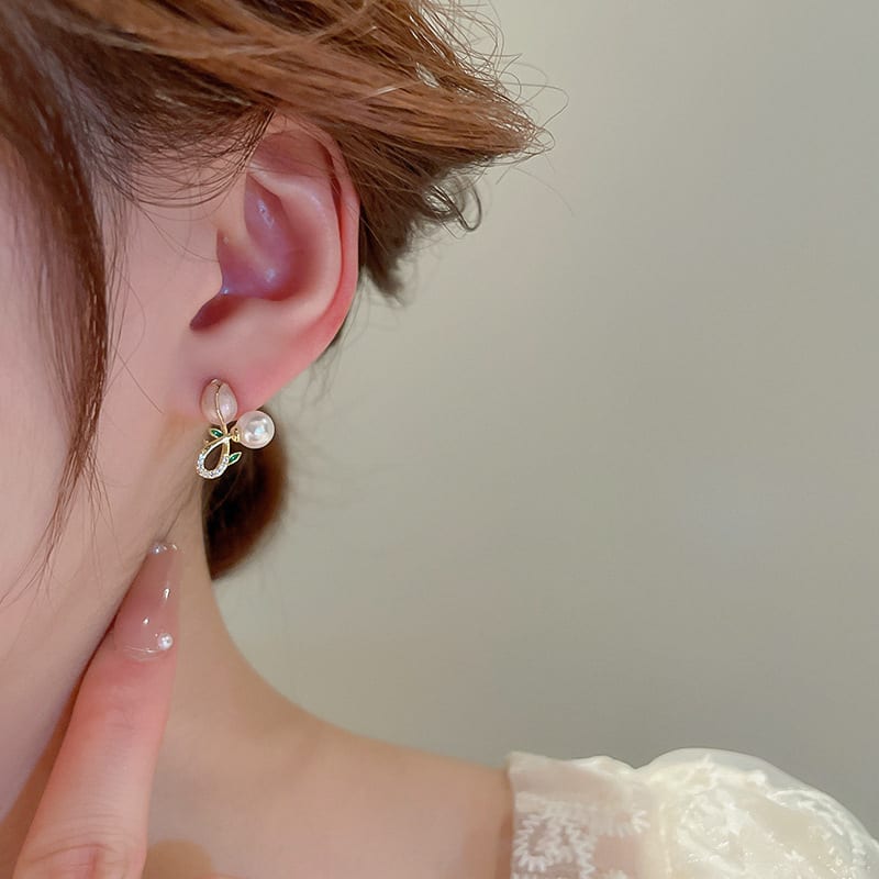 Fashion Personality Bead Tulip Flower Earrings view 2
