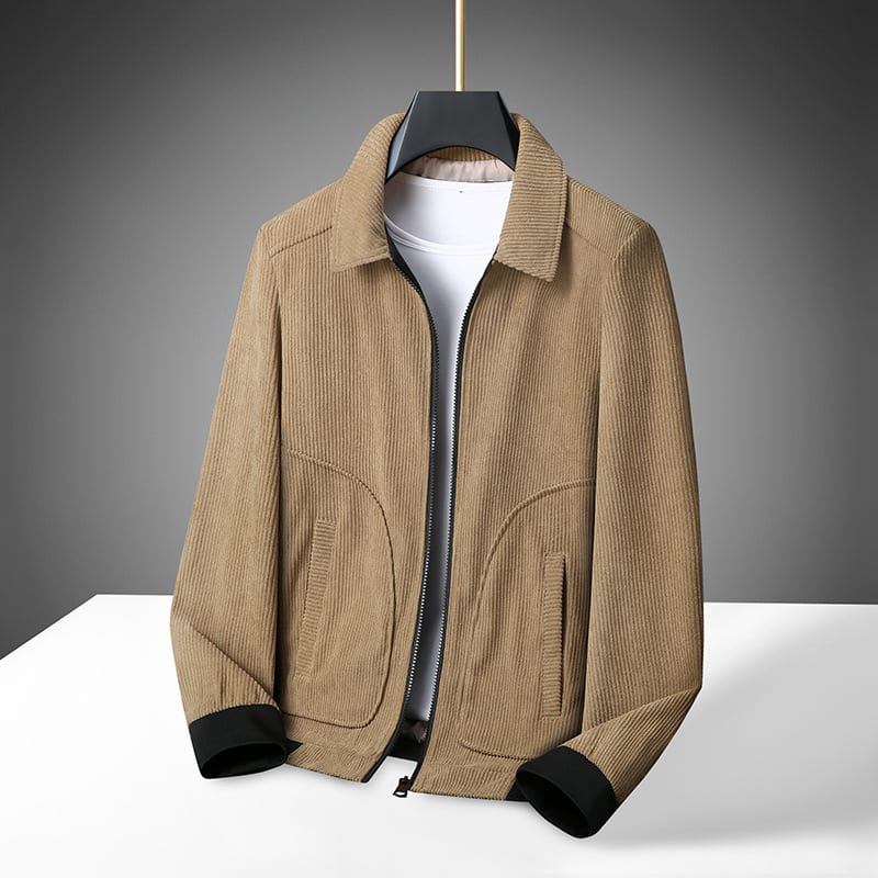 Plus Size Corduroy Thickened Coat Overweight Man Jacket view 1
