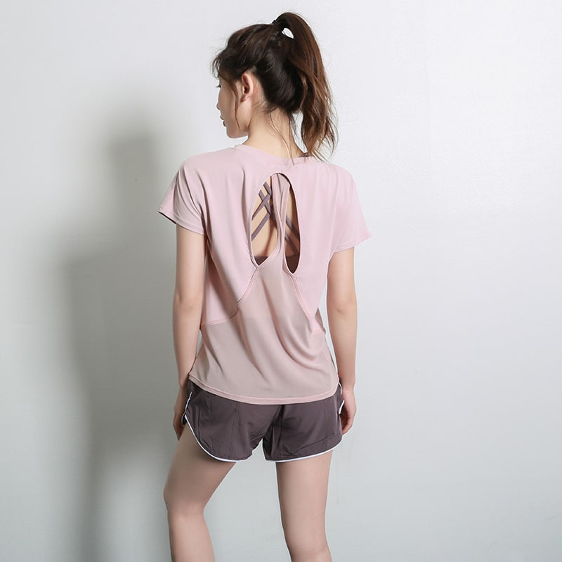 Yoga Clothes SpringSummer New Sports Short Sleeve T-shirt view 2