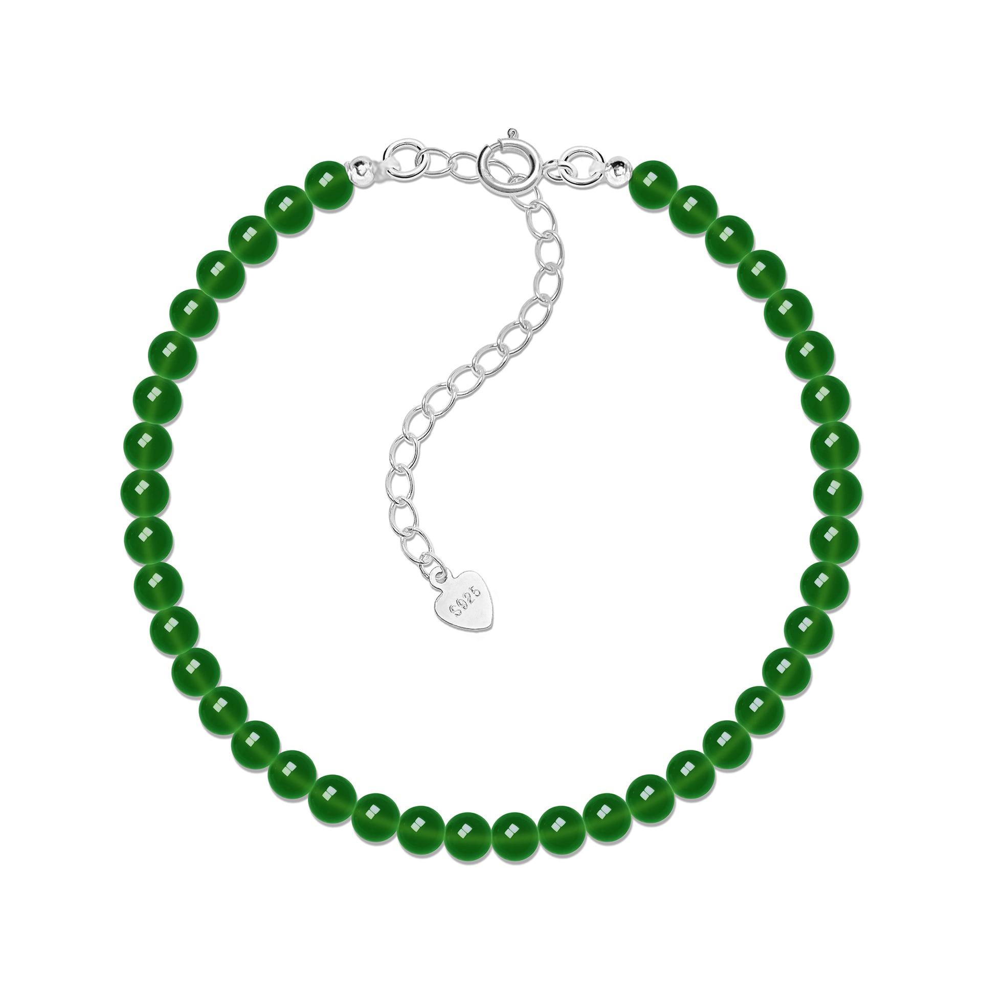 Silver White Green Chalcedony Pearl Bracelet For Women view 7