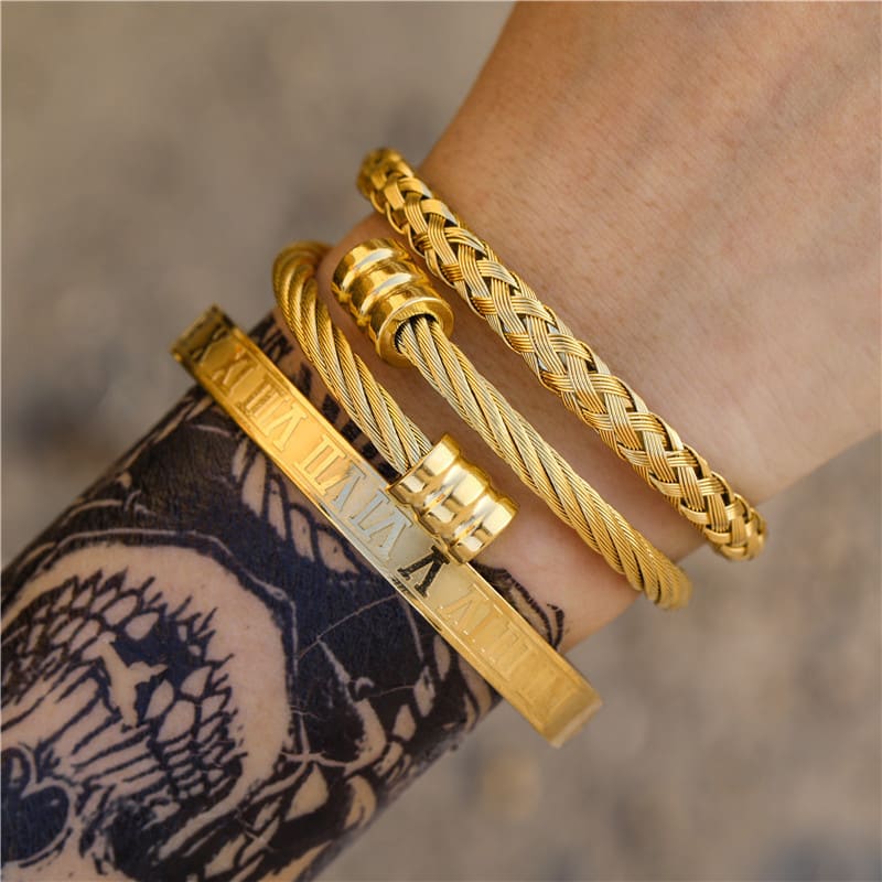 Titanium Steel Bracelet Suit Punk Creative Personality Roman view 10