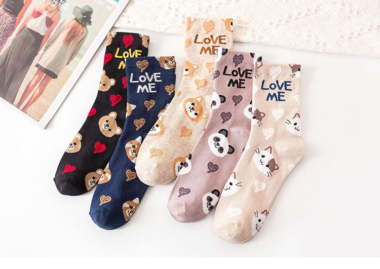 Preppy Style Wholesale Cotton Letter Animal Trendy Socks view 17