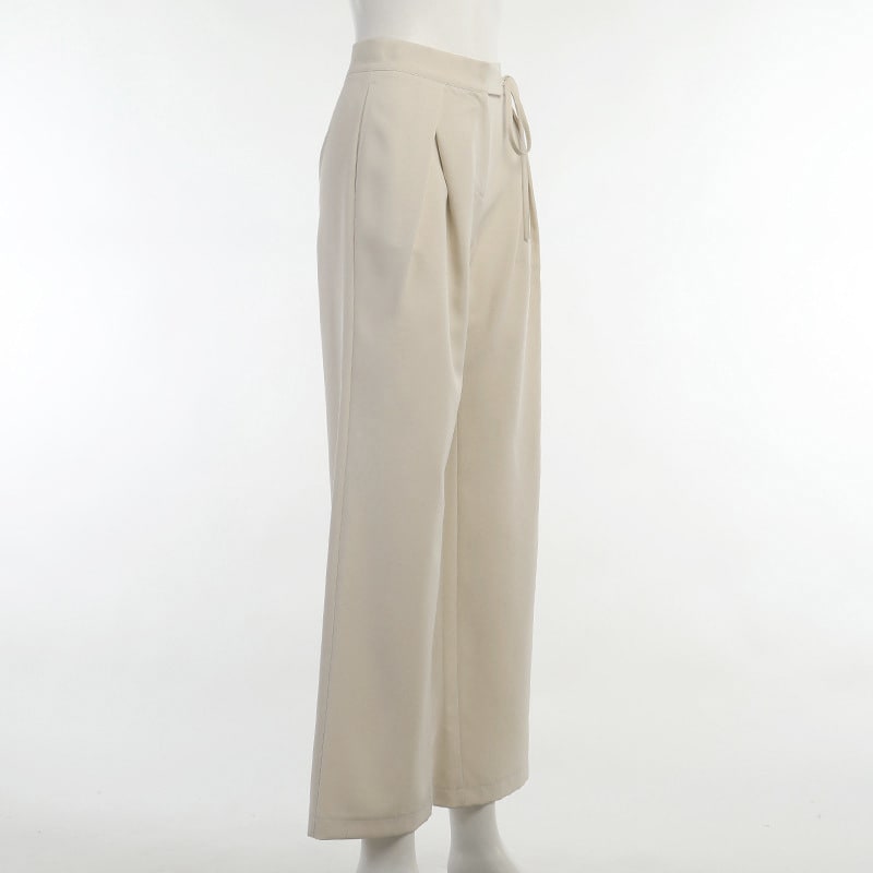 Knitted Casual Sports Trousers High Waist Loose Straight Wide Leg view 17