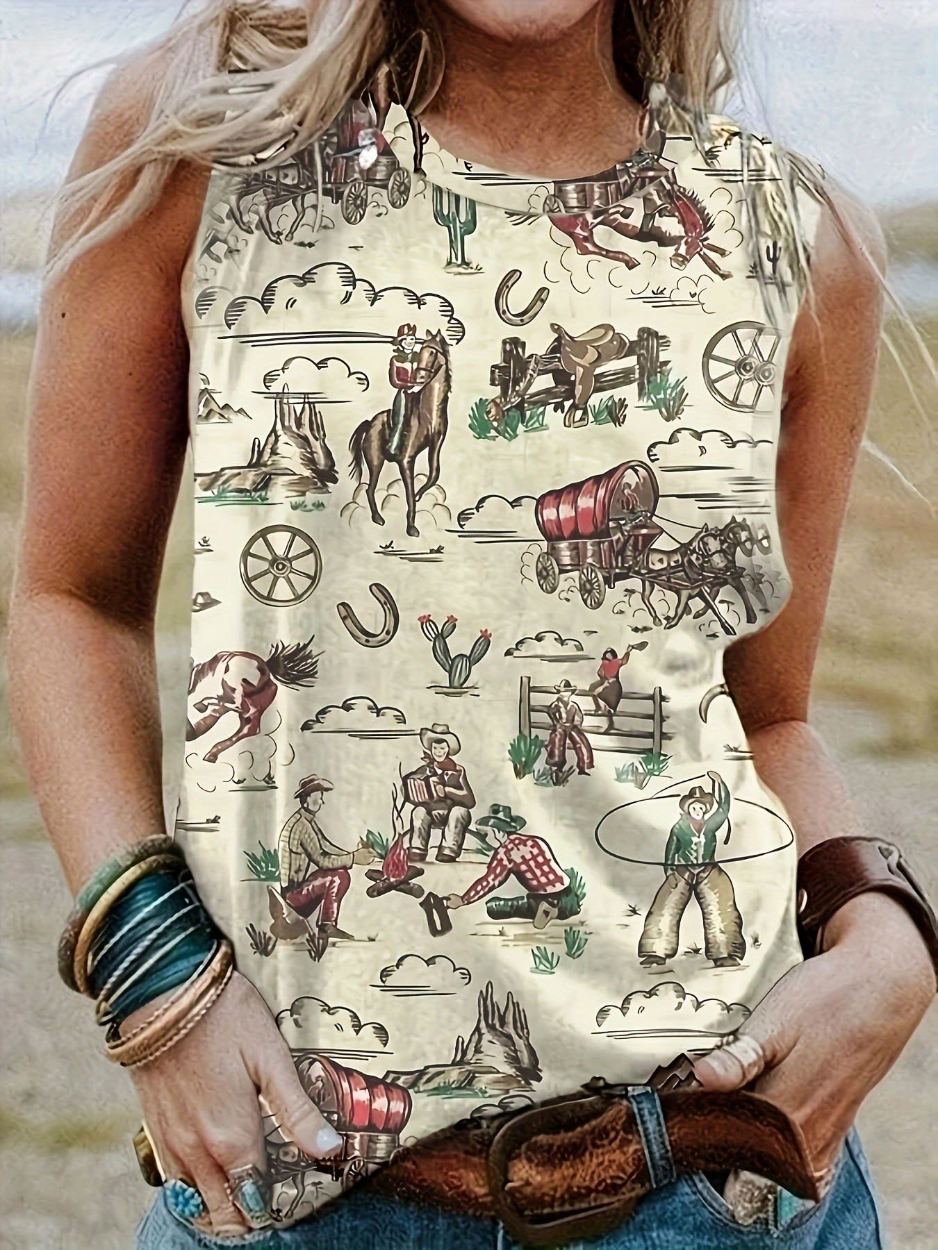 Women's Vest Women's Western Style Summer Digital view 7