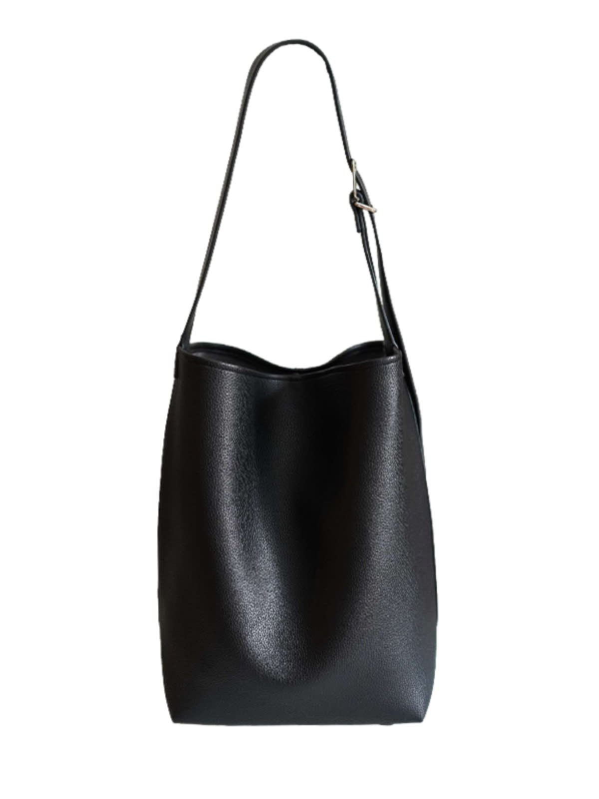 Large Capacity Solid Color Simple Lychee Pattern Bucket Bag view 9
