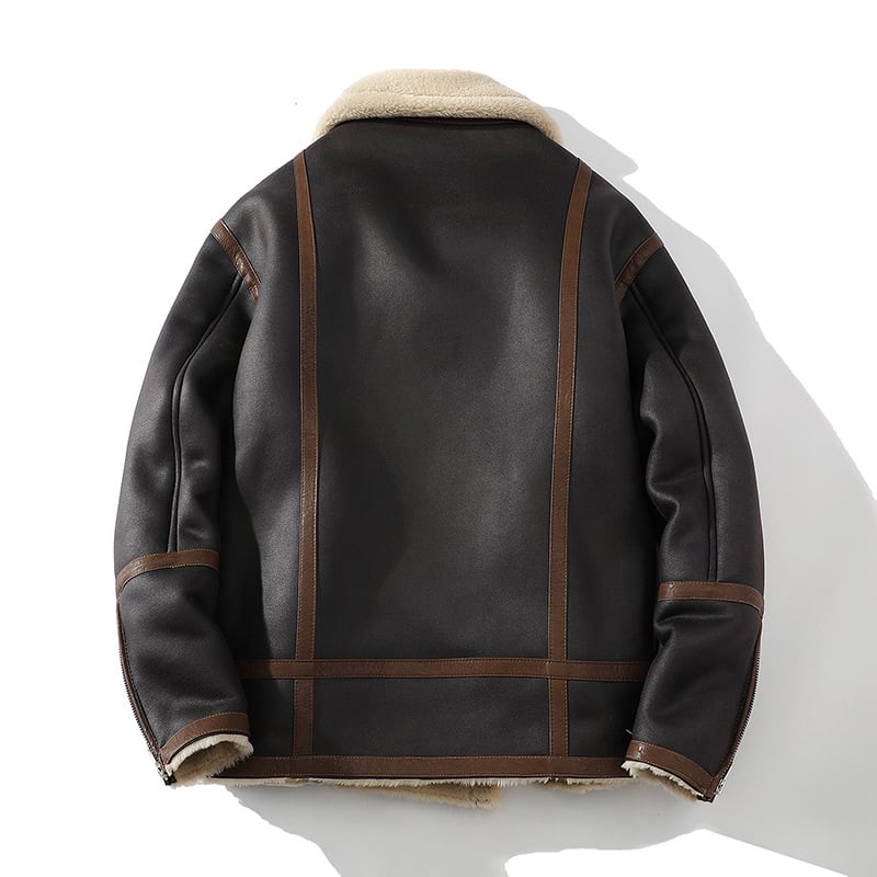 Plus Size Casual Polo Collar Fleece-lined Thickened Fur Jacket view 13