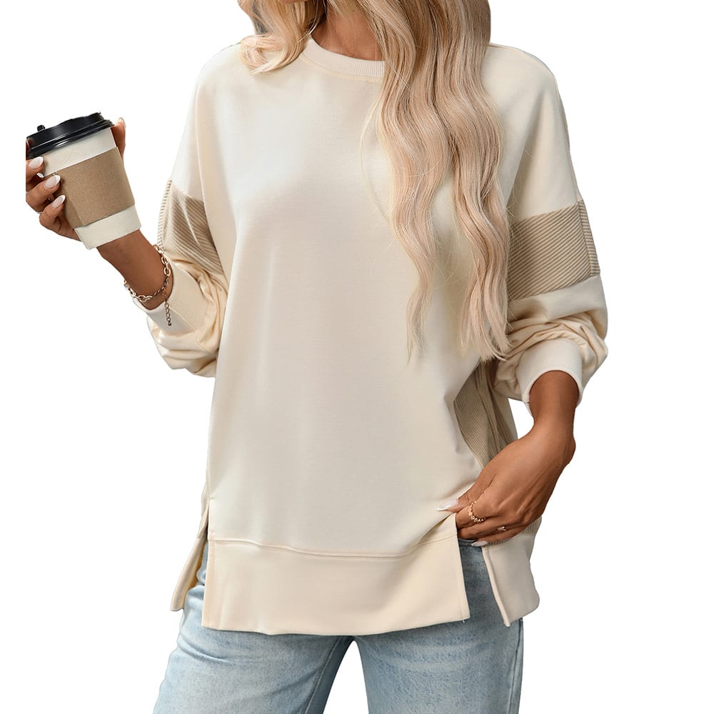 Round Neck Multicolor Round Neck All-matching Casual Loose Sweatshirt view 9