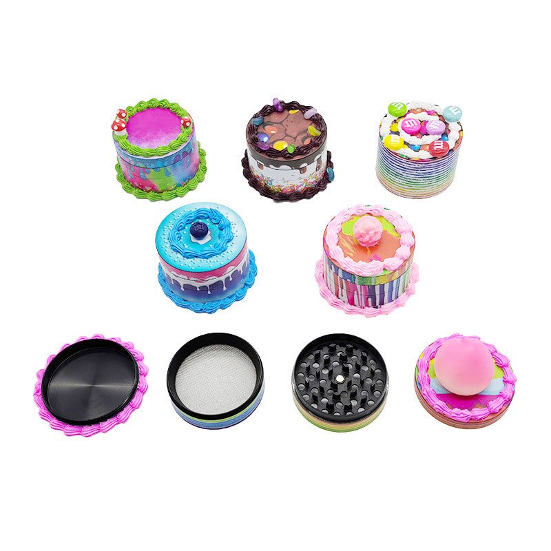 Zinc Alloy Birthday Cake Shape Smoke Eliminator Creative Household Tobacco Spice Grinder view 11