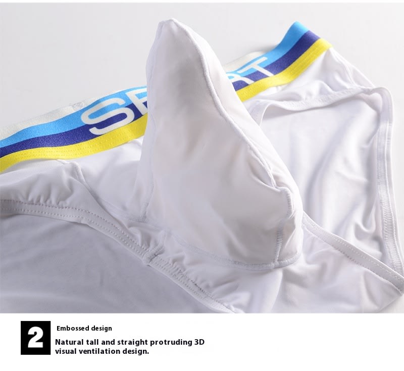 Sexy Three-dimensional Bullet Separation Bag Men's Underwear Panties Nylon Breathable Elastic Ice Silk Fabric view 2