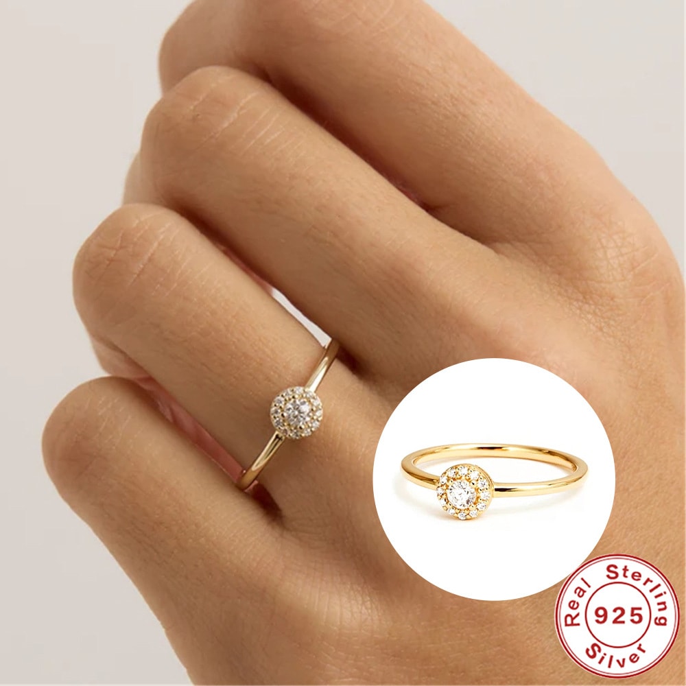 Wind Rounded Corner Moissanite Ring 18K Gold view 3
