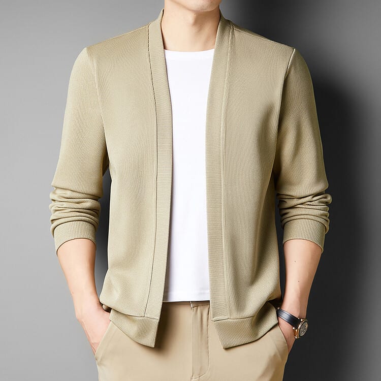 Spring New Fake Two-piece Men's Long-sleeved Knitted Cardigan view 7