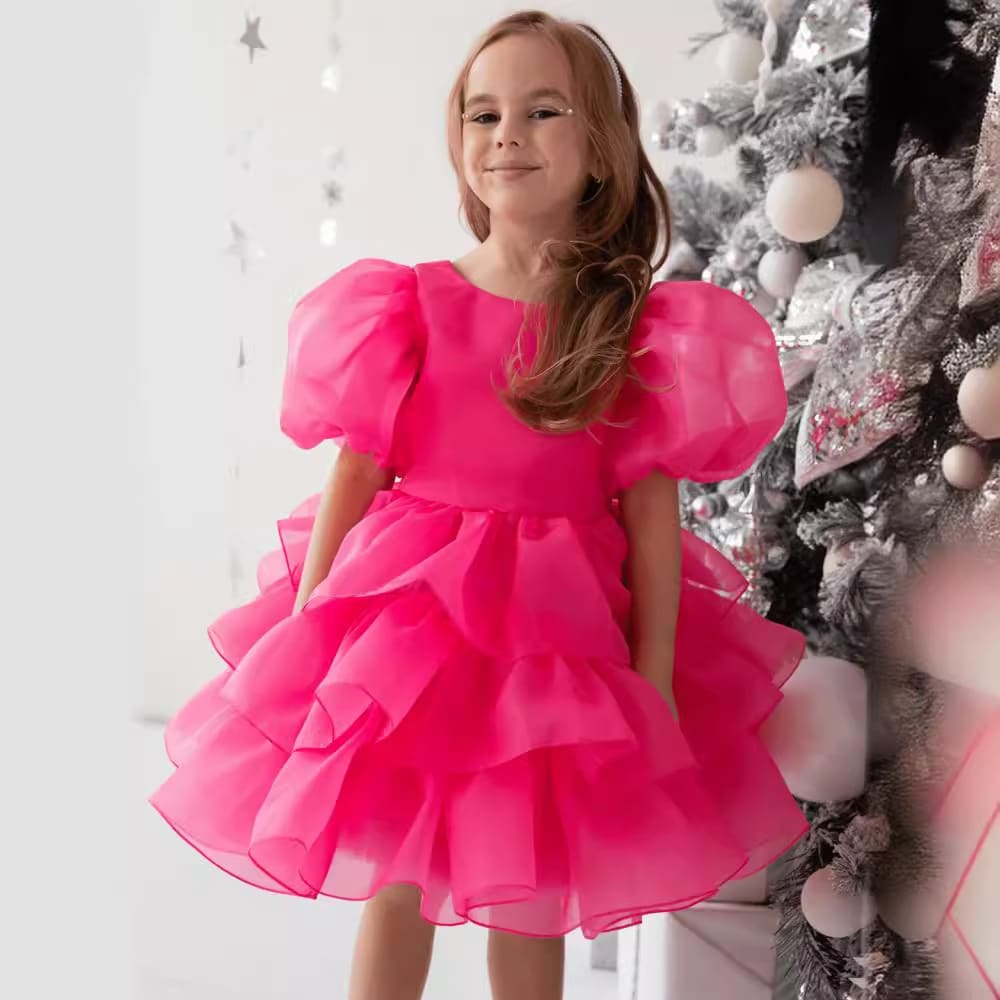 Dresses Of Bride Fellow Kids Bow Short Sleeve view 2