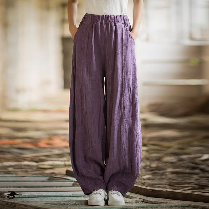 Tie-dyed Old Padded Fleece Trousers Winter Cotton And Linen Women's New view 34