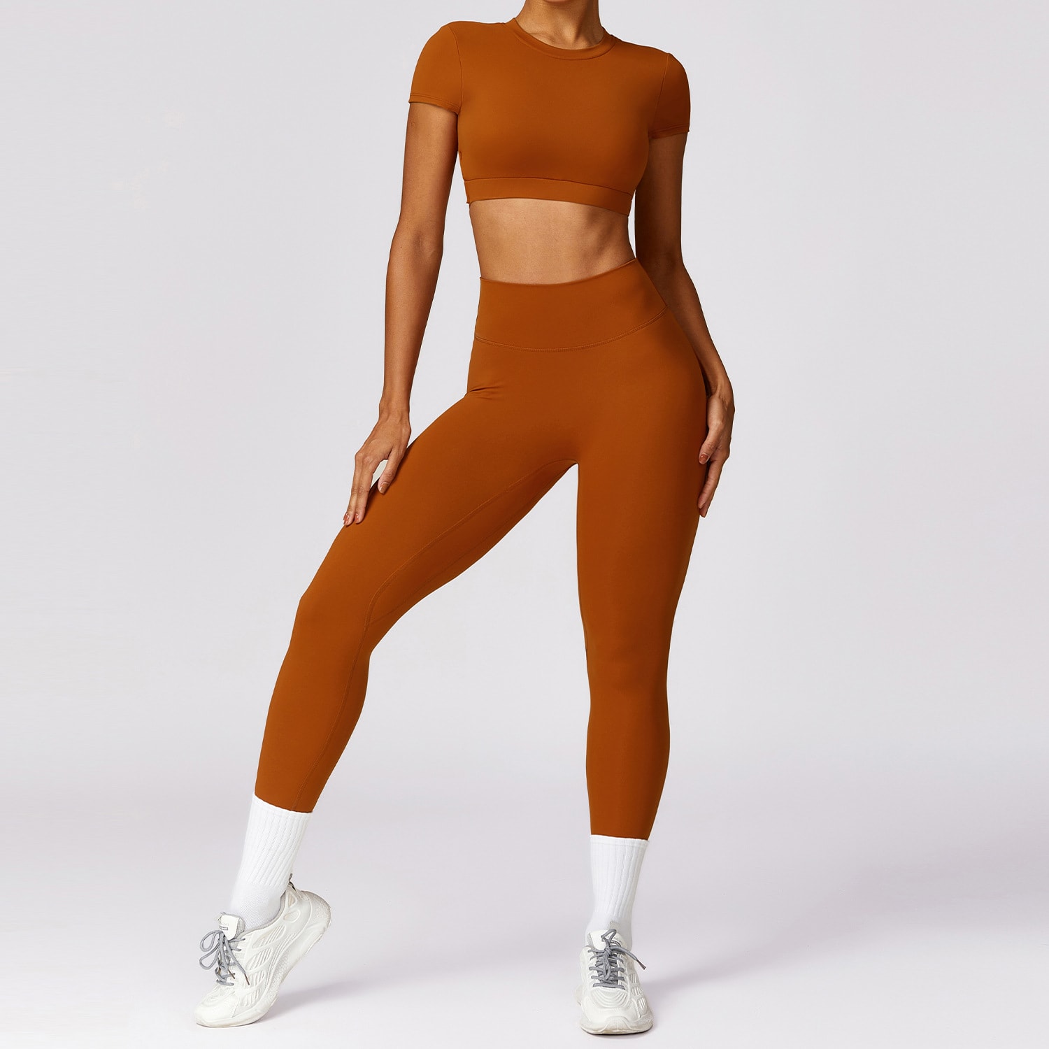 Women's Brushed Back Skinny Running Sports Outerwear Quick-drying Workout Clothes Suit view 19