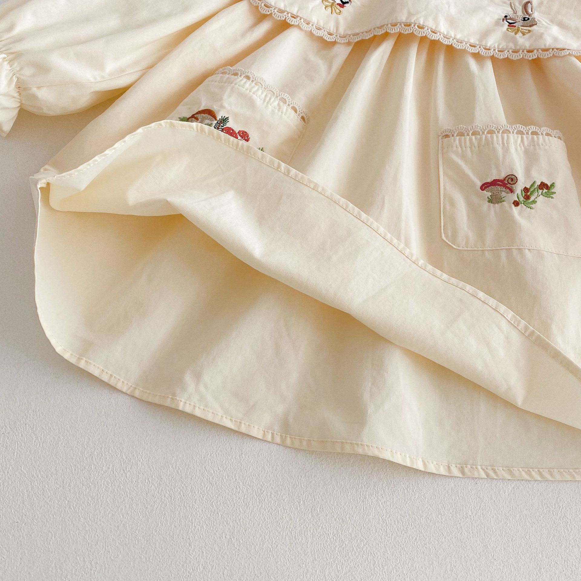 Cartoon Rabbit Embroidery Korean Girls Dress view 3