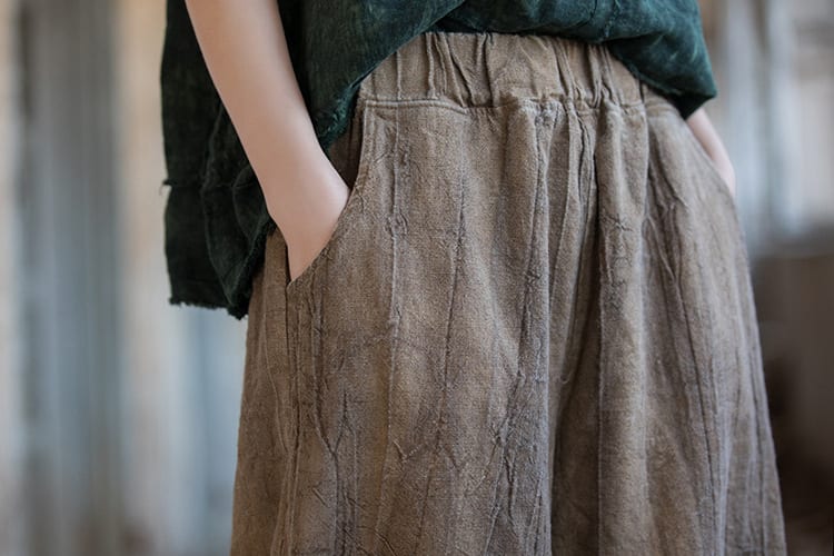 Tie-dyed Old Padded Fleece Trousers Winter Cotton And Linen Women's New view 14