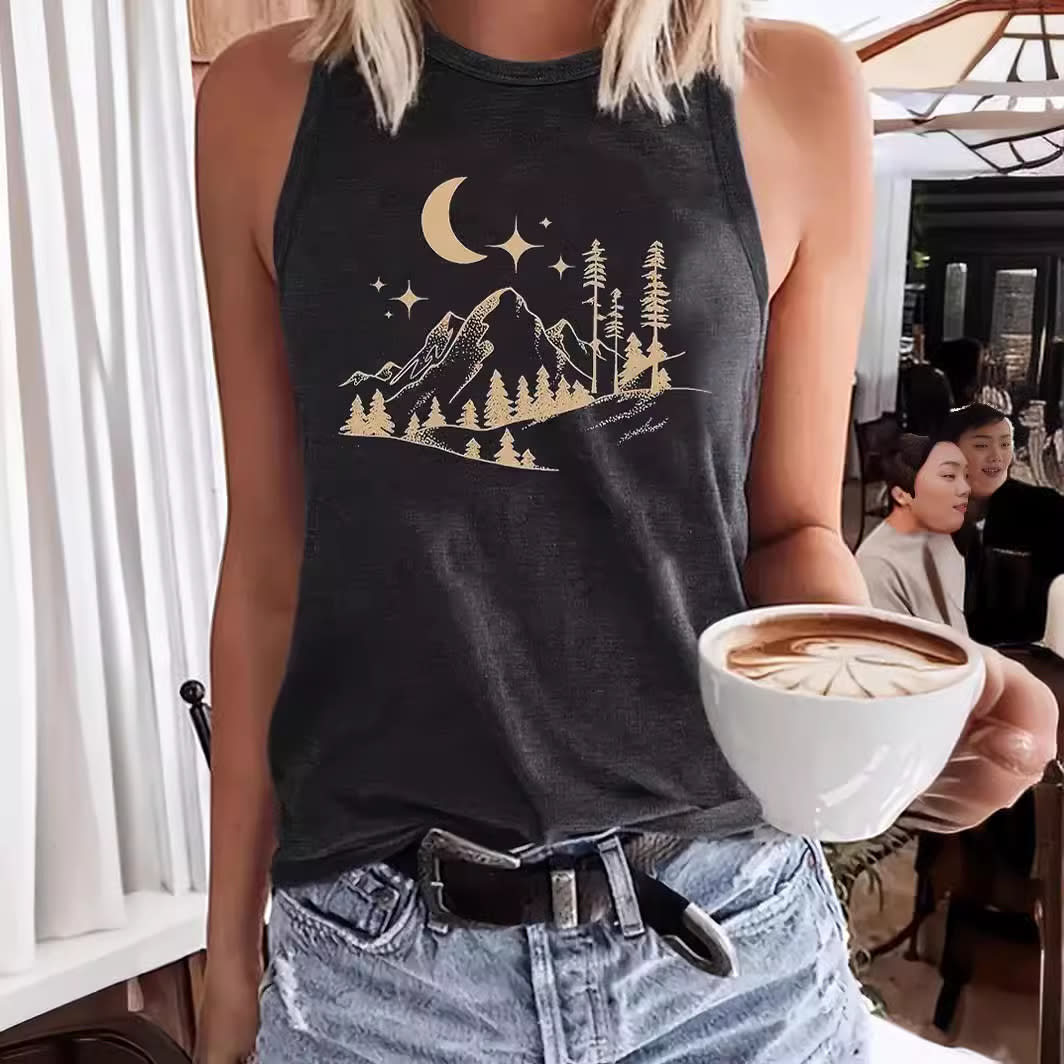 European American Fashion Floral Print Women's Vest view 13
