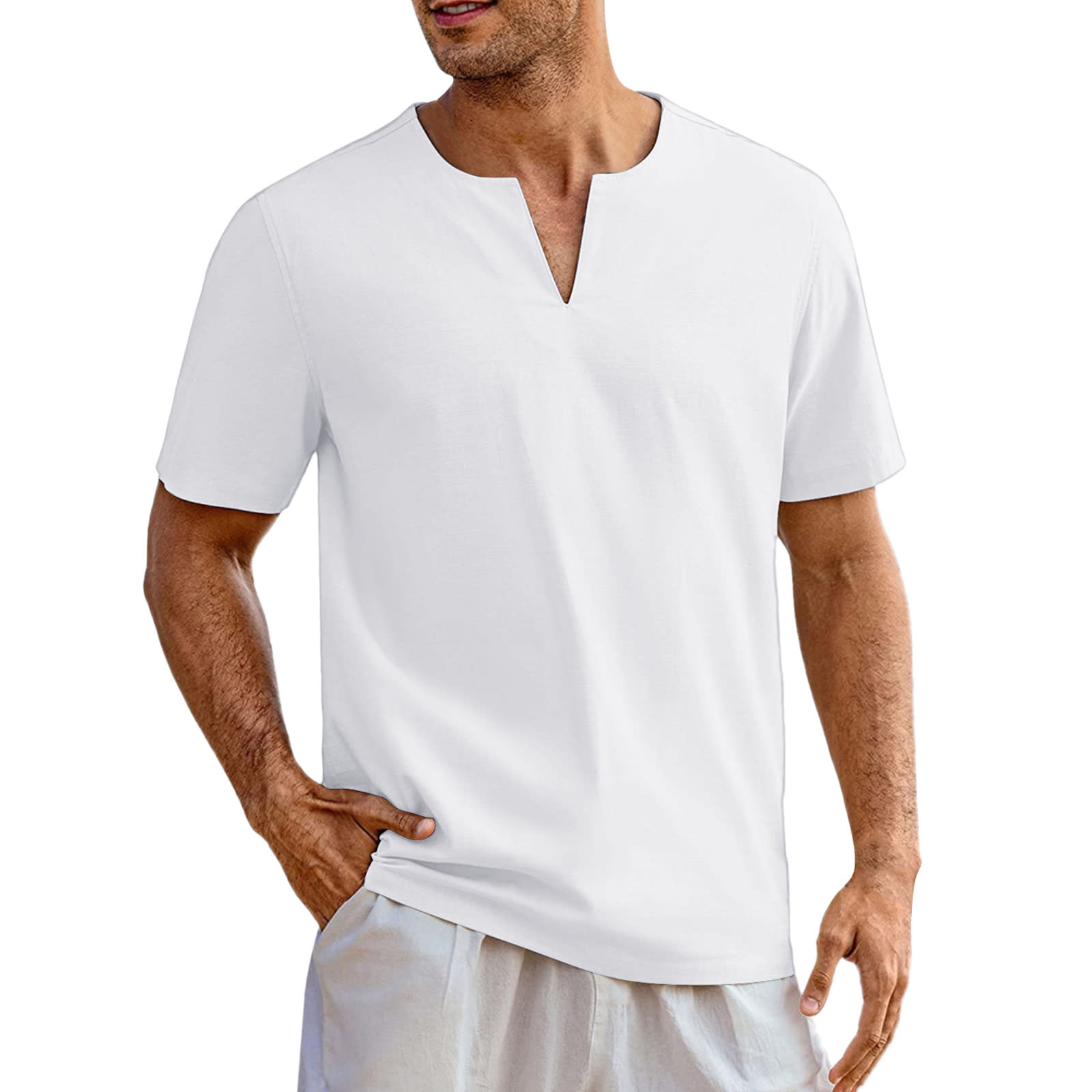 Men's Solid Color Short Sleeve Youth Popularity Casual view 4