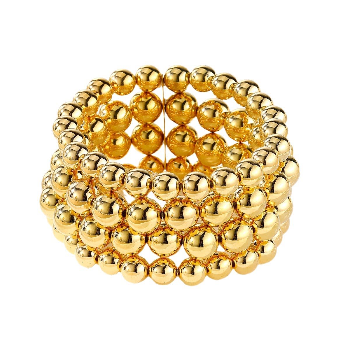 Punk Exaggerated Round Beads Chain Multi-layer Bracelet