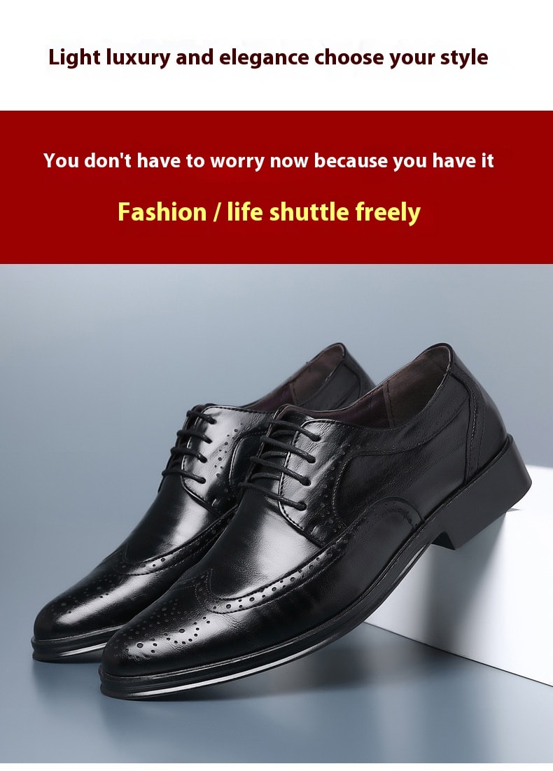 Block Carved Casual Leather Shoes For Men view 4