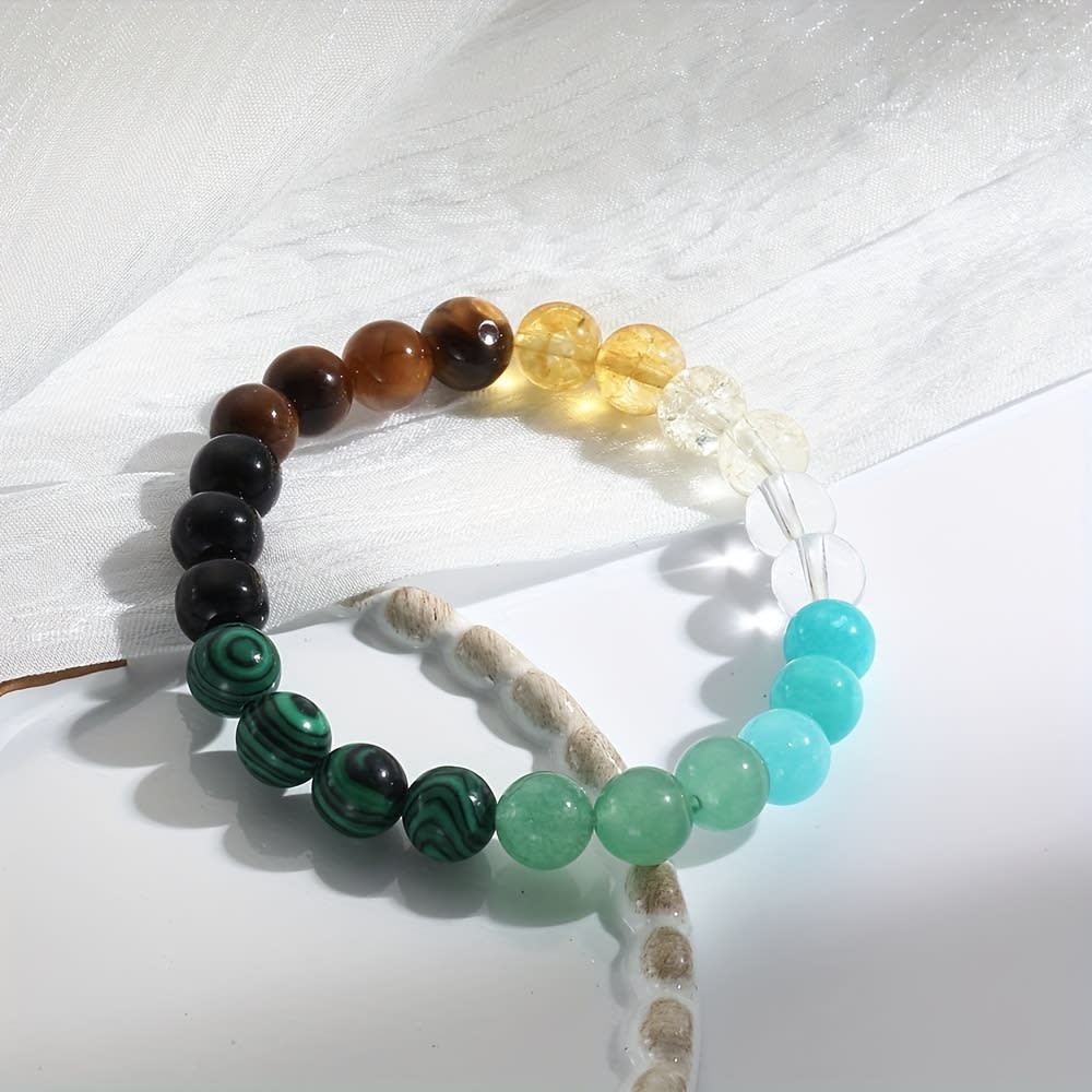 Universal Natural Stone Bracelet Citrine Dongling Stone Malachite Bracelet view 5