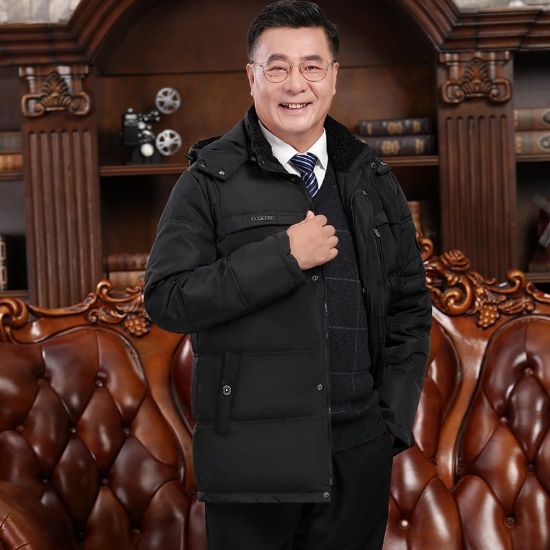 Winter Middle-aged And Elderly Down Jacket Men's Short Thickened view 3