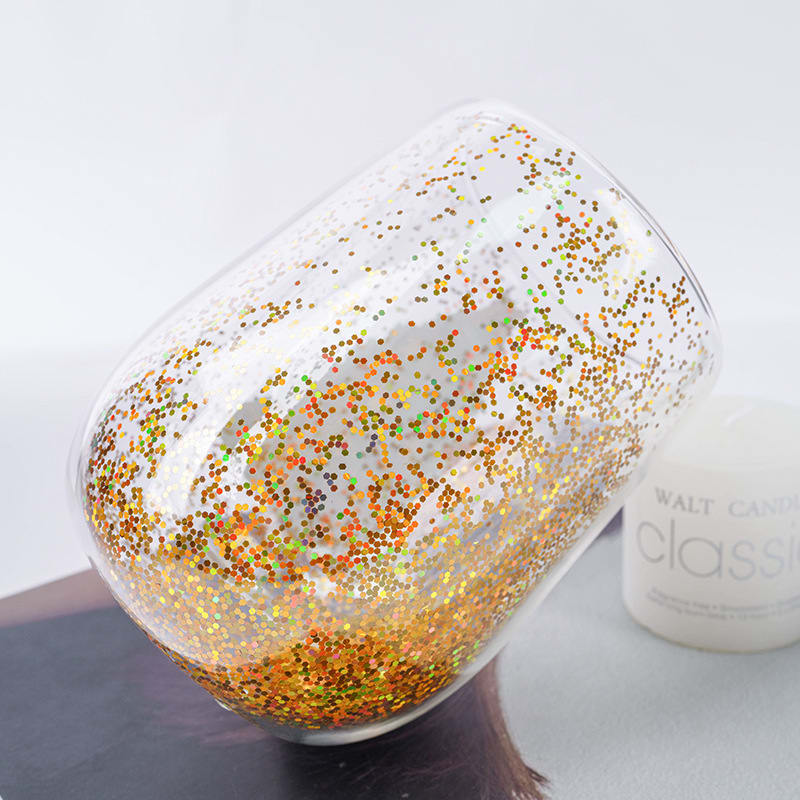 Christmas Tree Cups Heat Resistant Double Layer Flowing Sequins Christmas Cup Household Handwork Cartoon Christmas Trees Tumbler Kitchen Gadgets view 7