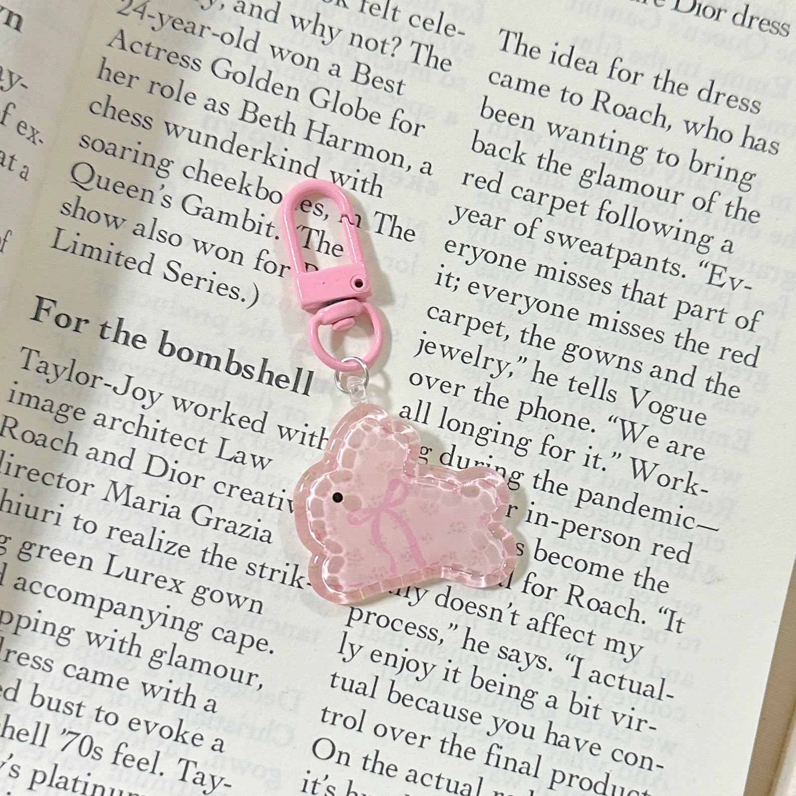 Transparent Five Rabbit Keychain Ins Sweet Girl view 10