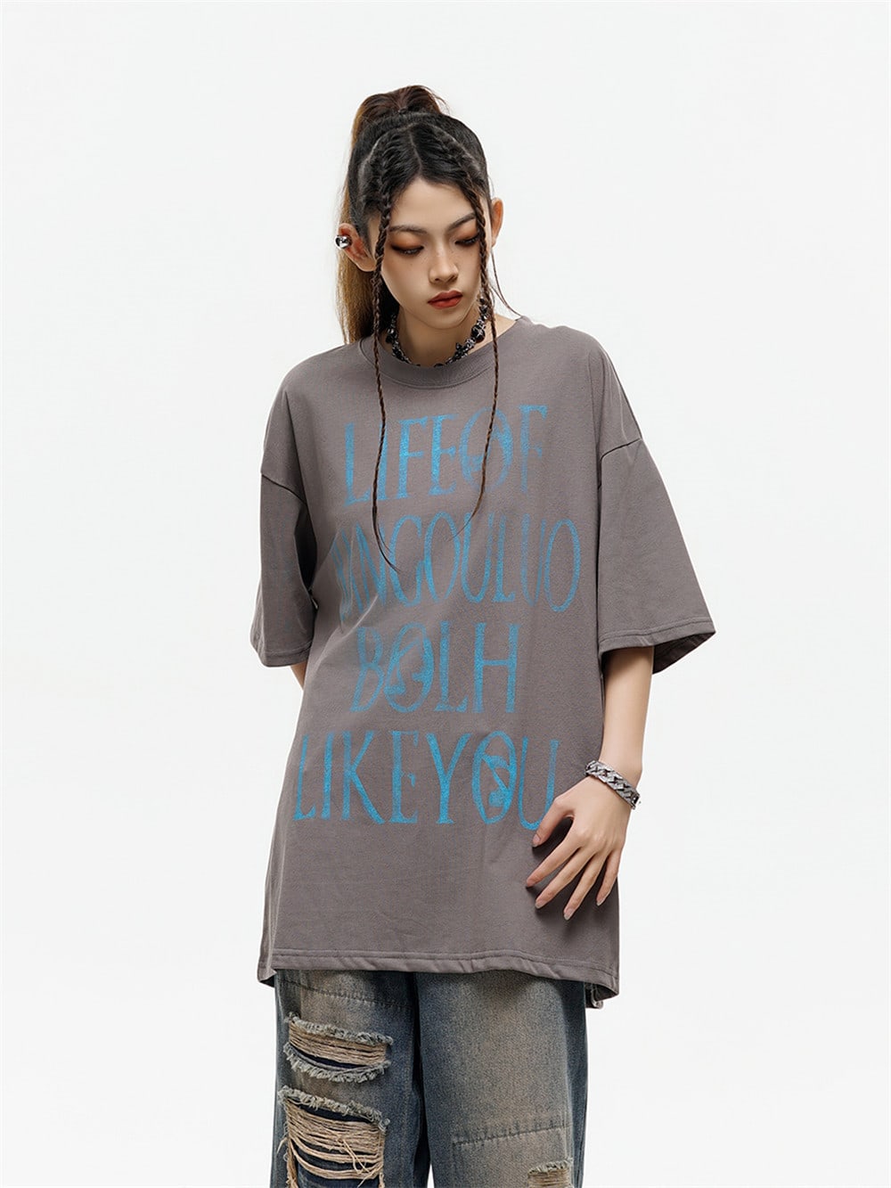 Fashion Letter Print Short-sleeve T-shirt Men view 12