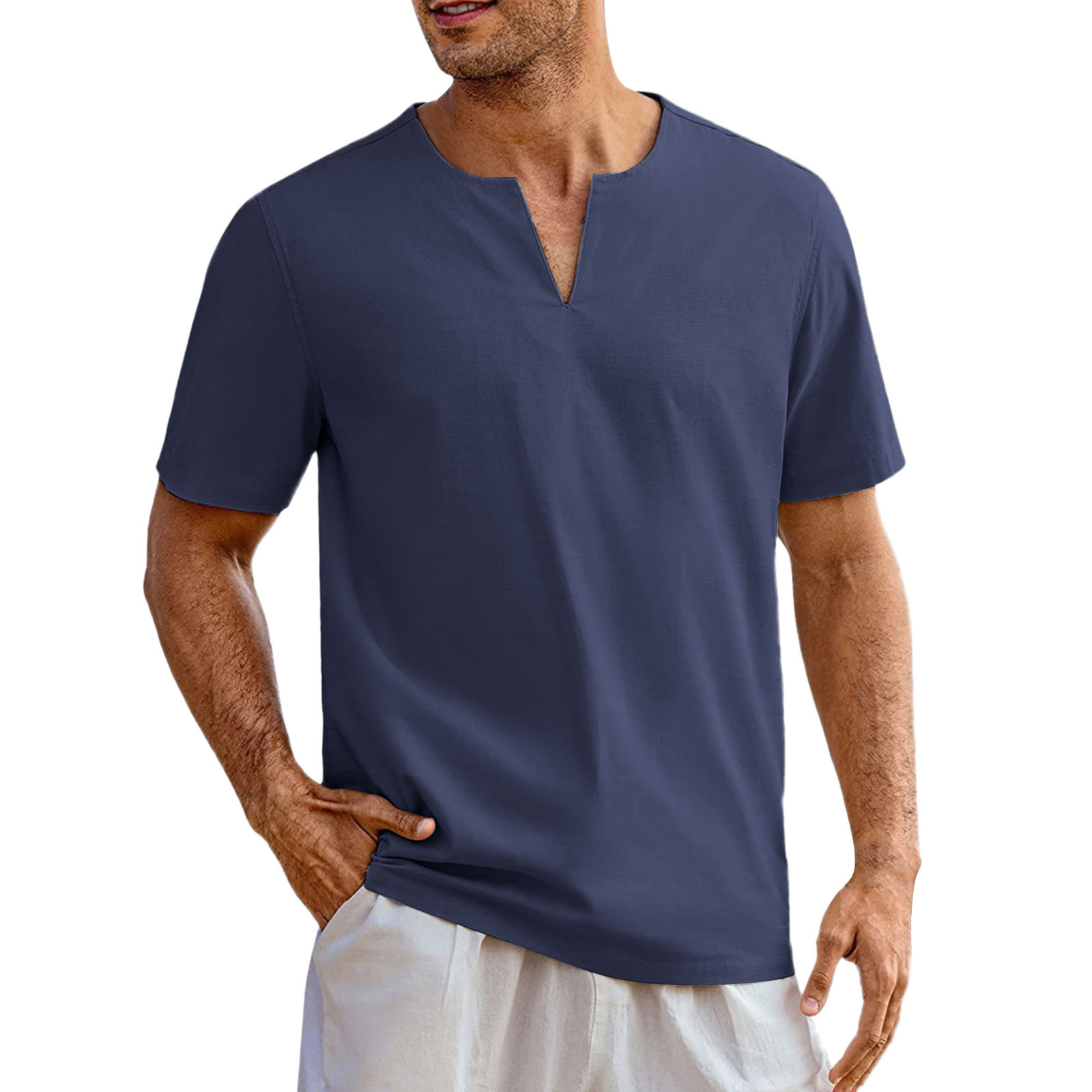 Men's Solid Color Short Sleeve Youth Popularity Casual view 7