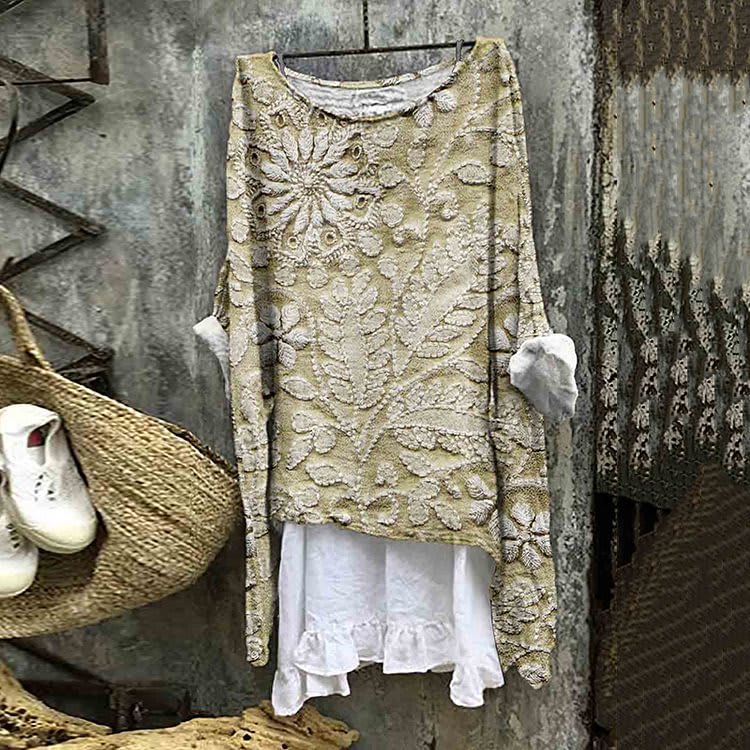 New Casual Long Sleeve Loose Printed Women's T-shirt view 14