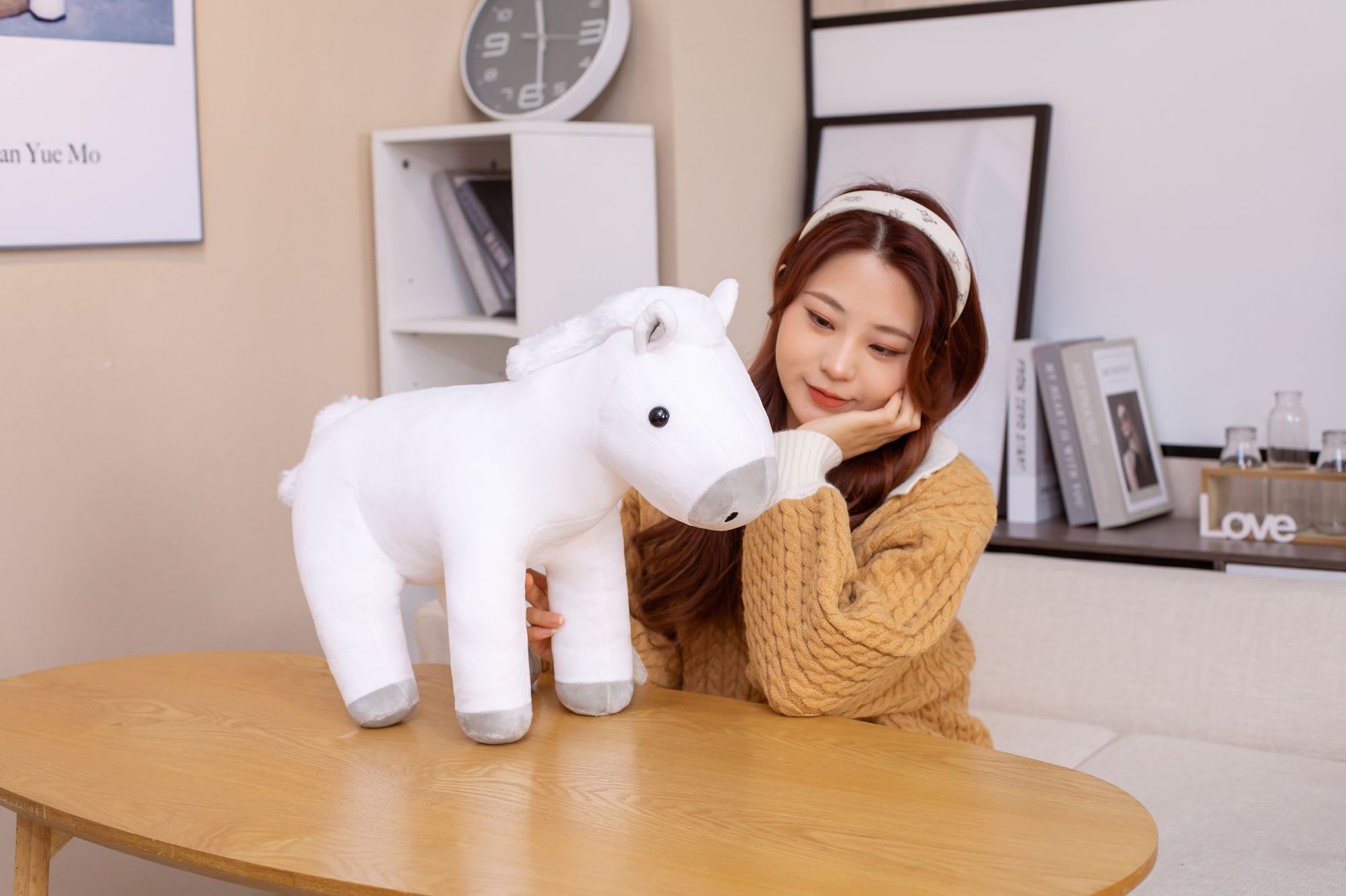 Sitting Horse Hair Plush Toy Creative Doll Pillow view 7
