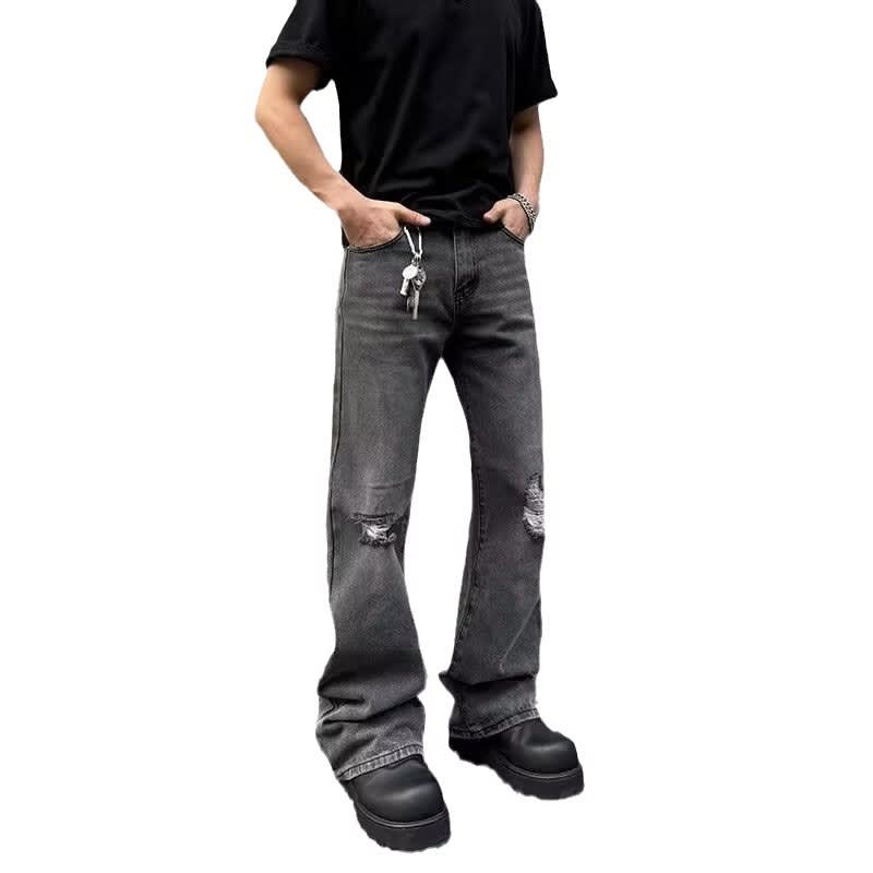 American High Street Smoky Gray Ripped Jeans view 3