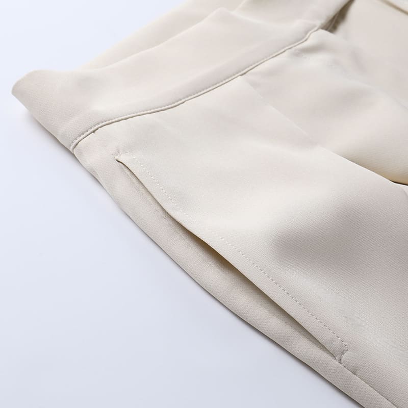 Knitted Casual Sports Trousers High Waist Loose Straight Wide Leg view 12
