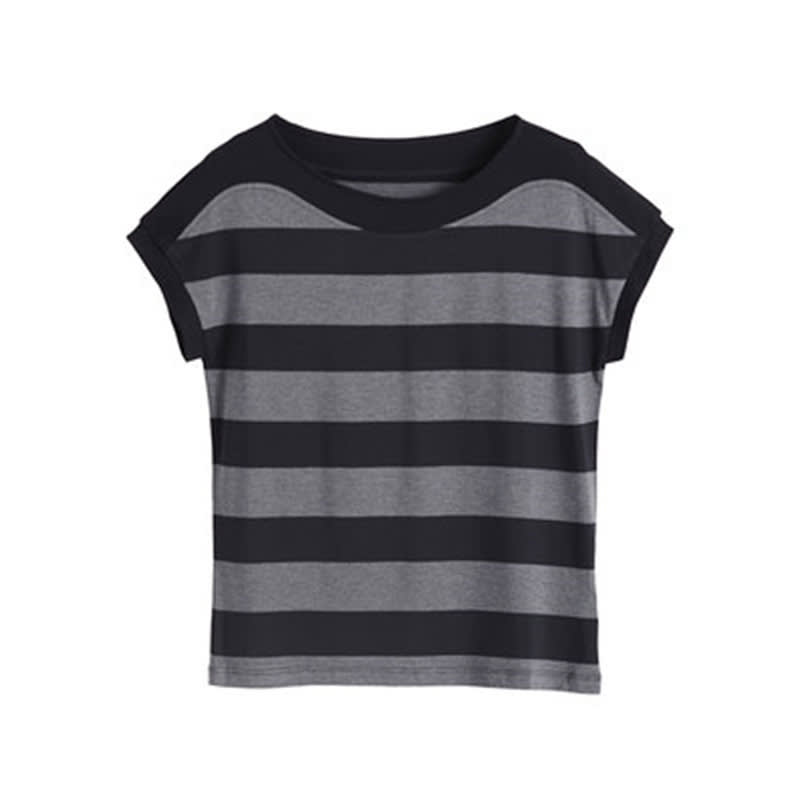 Striped Loose Short-sleeved T-shirt For Women view 4
