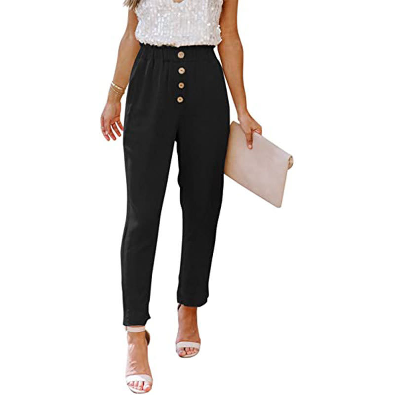 Women's Casual Loose And Comfortable Pant Belt Pocket Elastic Pants view 5