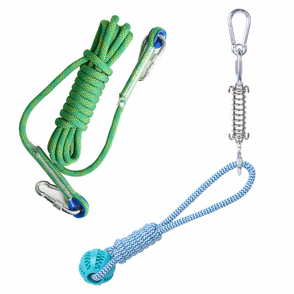 Outdoor Funny Dog Toy Stainless Steel Spring Suspension Cotton String Households Outdoor Toy Training view 26