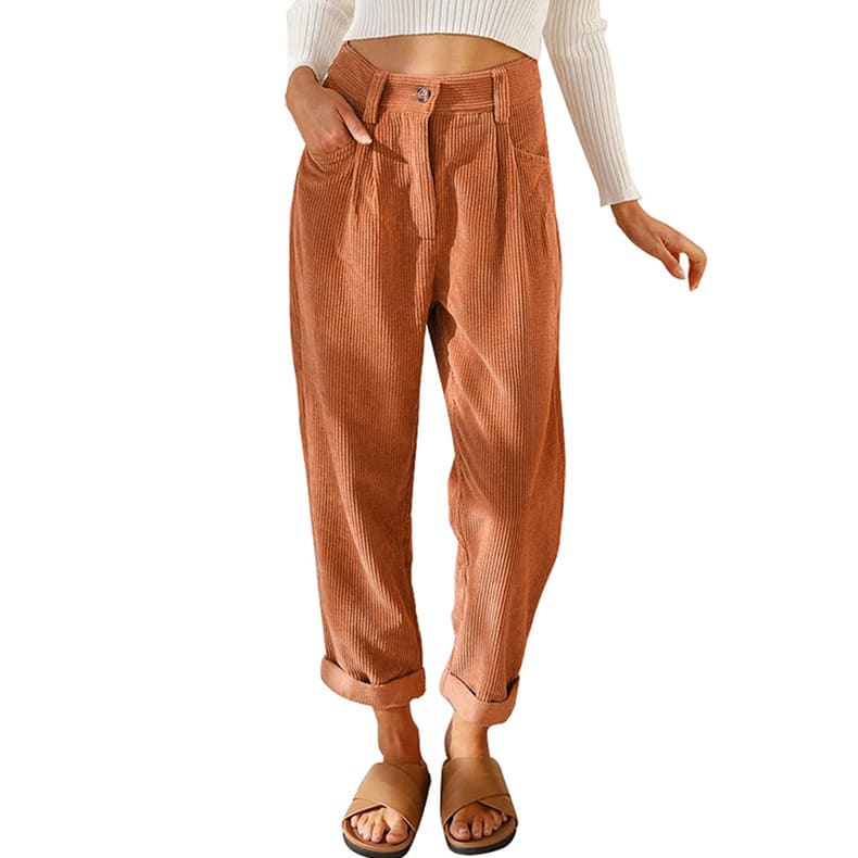 Baggy Corduroy Straight Pants Oversized Spodnie Elegant Trousers New Broek Women Causal Spring Fall High Wasit Pantalones view 16